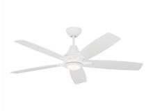 5LWDR52RZWD - Lowden 52" Dimmable Indoor/Outdoor Integrated LED White Ceiling Fan with Light Kit, Remote Contr