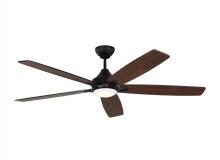  5LWDSM60MBKD - Lowden 60" Dimmable Indoor/Outdoor Integrated LED Black Ceiling Fan with Light Kit