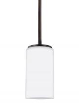  6124601-710 - Hettinger transitional 1-light indoor dimmable ceiling hanging single pendant light in bronze finish