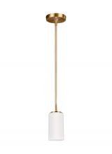  6124601-848 - Alturas contemporary 1-light indoor dimmable ceiling hanging single pendant light in satin brass gol
