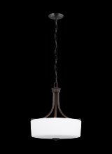  6528803-710 - Canfield modern 3-light indoor dimmable ceiling pendant hanging chandelier pendant light in bronze f