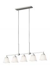  6613705-962 - Ellis Harper classic 5-light indoor dimmable linear ceiling chandelier pendant light in brushed nick