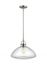  6614501-962 - Belton transitional 1-light indoor dimmable ceiling hanging single pendant light in brushed nickel s