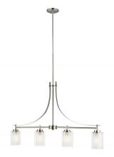  6637304-962 - Elmwood Park traditional 4-light indoor dimmable linear ceiling chandelier pendant light in brushed