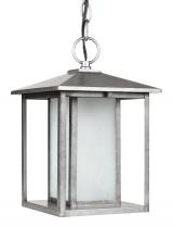  69029-57 - Hunnington contemporary 1-light outdoor exterior pendant in weathered pewter grey finish with undefi