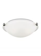 7543502-962 - Clip Ceiling transitional 2-light indoor dimmable flush mount in brushed nickel silver finish with s
