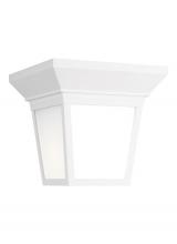  7546701-15 - Lavon modern 1-light outdoor exterior ceiling ceiling flush mount in white finish with smooth white