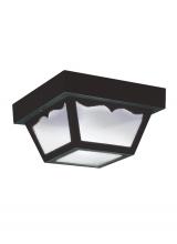  7567EN3-32 - Outdoor Ceiling traditional 1-light LED outdoor exterior ceiling flush mount in black finish with cl