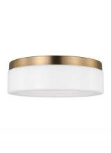  7569093S-848 - Rhett modern 1-light indoor dimmable medium ceiling flush mount in satin brass gold finish with conc