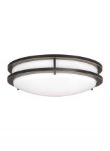  7650893S-71 - Mahone traditional dimmable indoor medium LED 1-Light flush mount ceiling fixture in an antique bron