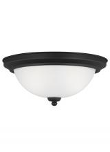  77064-112 - Geary transitional 2-light indoor dimmable ceiling flush mount fixture in midnight black finish with