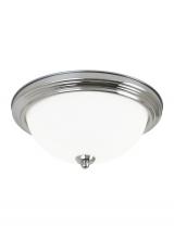  77064-962 - Geary transitional 2-light indoor dimmable ceiling flush mount fixture in brushed nickel silver fini