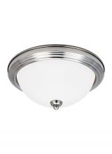  77064EN3-962 - Geary transitional 2-light LED indoor dimmable ceiling flush mount fixture in brushed nickel silver