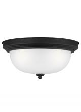  77065-112 - Geary transitional 3-light indoor dimmable ceiling flush mount fixture in midnight black finish with