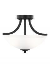  7716502-112 - Geary transitional 2-light indoor dimmable ceiling flush mount fixture in midnight black finish with