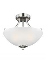  7716502-962 - Geary transitional 2-light indoor dimmable ceiling flush mount fixture in brushed nickel silver fini