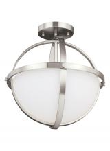  7724602-962 - Alturas contemporary 2-light indoor dimmable ceiling semi-flush mount in brushed nickel silver finis