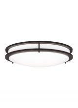  7750893S-71 - Mahone traditional dimmable indoor large LED one-light flush mount ceiling fixture in an antique bro