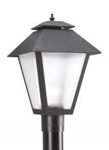  82065-12 - Polycarbonate Outdoor traditional 1-light outdoor exterior large post lantern in black finish with f
