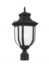  8236301EN3-12 - Childress traditional 1-light LED outdoor exterior post lantern in black finish with satin etched gl