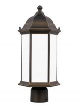  8238651-71 - Sevier traditional 1-light outdoor exterior medium post lantern in antique bronze finish with satin