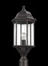  8238701-71 - Sevier traditional 1-light outdoor exterior large post lantern in antique bronze finish with clear g