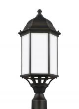  8238751-71 - Sevier traditional 1-light outdoor exterior large post lantern in antique bronze finish with satin e