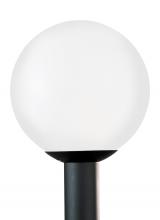 8252-68 - Outdoor Globe traditional 1-light outdoor exterior medium post lantern in white finish with white pl