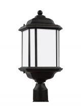  82529-746 - Kent traditional 1-light outdoor exterior post lantern in oxford bronze finish with satin etched gla