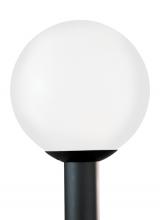  8254-68 - Outdoor Globe traditional 1-light outdoor exterior large post lantern in white finish with white pla