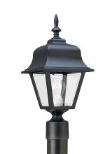  8255-12 - Polycarbonate Outdoor traditional 1-light outdoor exterior medium post lantern in black finish with