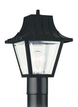  8275-32 - Polycarbonate Outdoor traditional 1-light outdoor exterior large post lantern in black finish with c