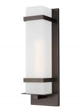  8720701-71 - Alban modern 1-light outdoor exterior large square wall lantern in antique bronze finish with etched