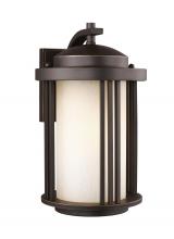  8747901DEN3-71 - Crowell contemporary 1-light LED outdoor exterior medium wall lantern sconce in antique bronze finis