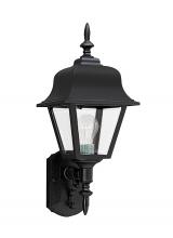 8765-12 - Polycarbonate Outdoor traditional 1-light outdoor exterior large wall lantern sconce in black finish