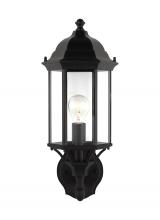  8838701-12 - Sevier traditional 1-light outdoor exterior medium uplight outdoor wall lantern sconce in black fini