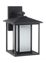  8903197S-12 - Hunnington contemporary 1-light outdoor exterior large led outdoor wall lantern in black finish with