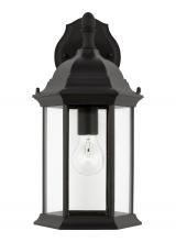  8938701-12 - Sevier traditional 1-light outdoor exterior medium downlight outdoor wall lantern sconce in black fi