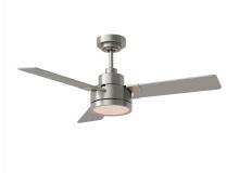 3JVR44BSD - Jovie 44" Dimmable Indoor/Outdoor Integrated LED Indoor Brushed Steel Ceiling Fan with Light Kit