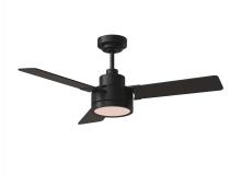  3JVR44MBKD - Jovie 44" Dimmable Indoor/Outdoor Integrated LED Indoor Midnight Black Ceiling Fan with Light Ki
