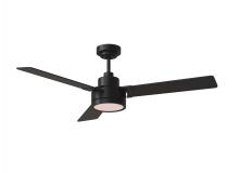  3JVR52MBKD - Jovie 52" Dimmable Indoor/Outdoor Integrated LED Midnight Black Ceiling Fan with Light Kit Wall