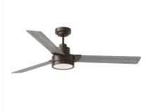  3JVR58AGPD - Jovie 58" Dimmable Indoor/Outdoor Integrated LED Aged Pewter Ceiling Fan with Light Kit, Handhel