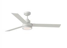  3JVR58RZWD - Jovie 58" Dimmable Indoor/Outdoor Integrated LED Matte White Ceiling Fan with Light Kit, Handhel