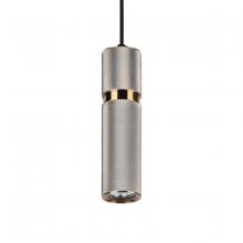 Avenue Lighting HF1077-BLG - Cicada 1 Light Pentant Knurled Light Grey With Brass