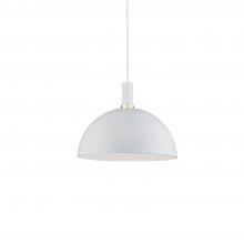  492316-WH/GD - Archibald 16-in White With Gold Detail 1 Light Pendant