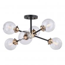  C0193 - Orbit 25-in Semi Flush Ceiling Light Oil Rubbed Bronze and Muted Brass