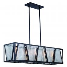  H0224 - Oslo 5L Linear Chandelier Black and Natural Brass
