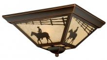  T0109 - Trail 14-in Horse Outdoor Flush Mount Ceiling Light Burnished Bronze