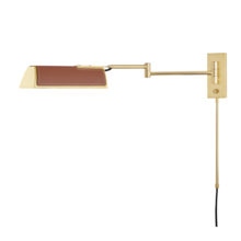  5331-AGB - 1 LIGHT SWING ARM WALL SCONCE W/ SADDLE LEATHER