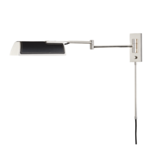  5331-BN - 1 LIGHT SWING ARM WALL SCONCE W/ BLACK LEATHER